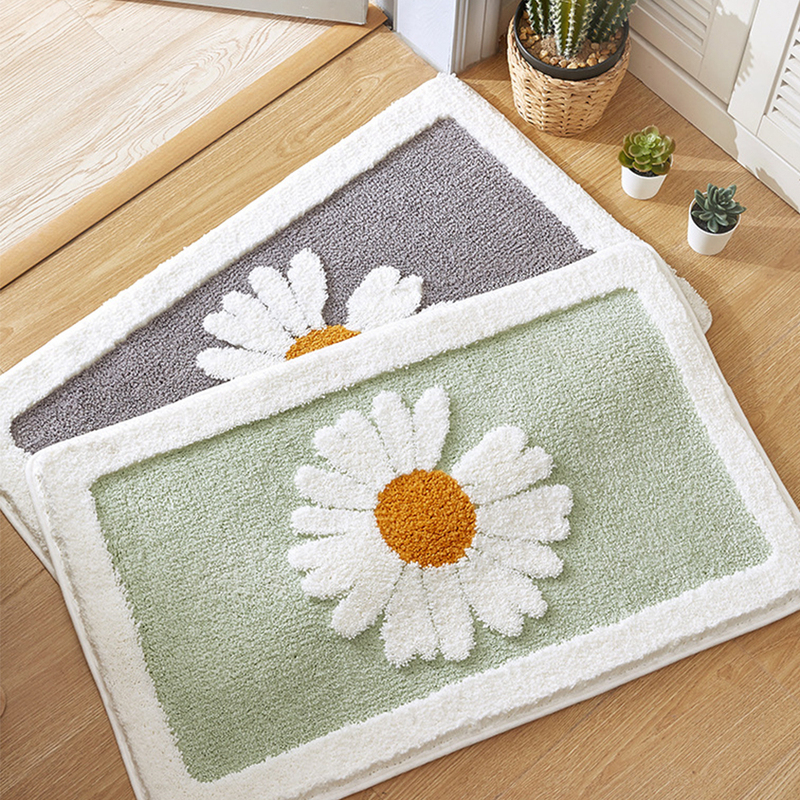 Bath Mat Bathroom Non-Slip Rug Daisy Floral Kitchen - 图3