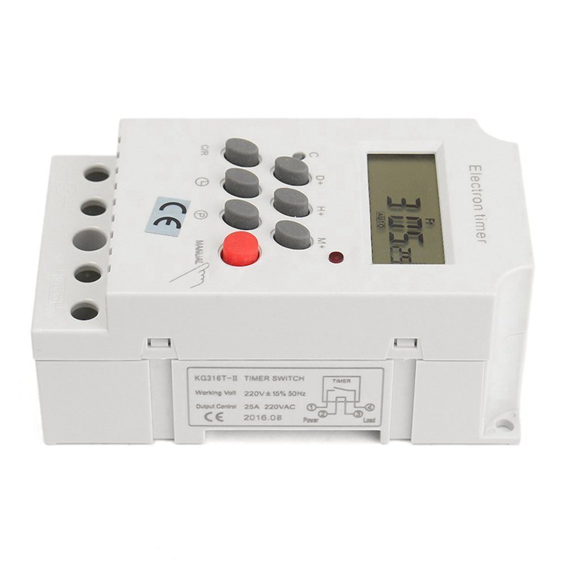 AC 220V 25A KG316T-II Din Rail LCD Programmable Timer Switch - 图2