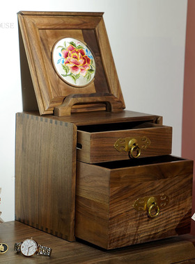 Japanese Solid Wood Storage Box Minimalist Modern Desktop