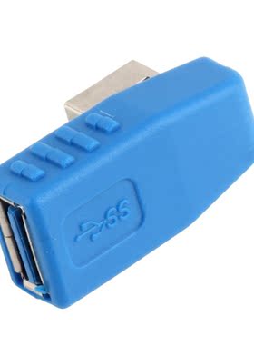 Blue 90 Degree Left Angled USB 3.0 Male to A Female M/F Adap