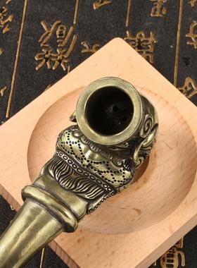 仿古玩铜器工艺品黄铜龙头烟嘴烟斗黄铜雕铸件烟具工艺品收藏摆件
