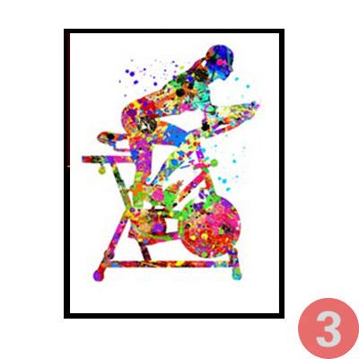 Sports center gym painted spinning bicycle background wall hanging painting abstract decorative painting club painted mural