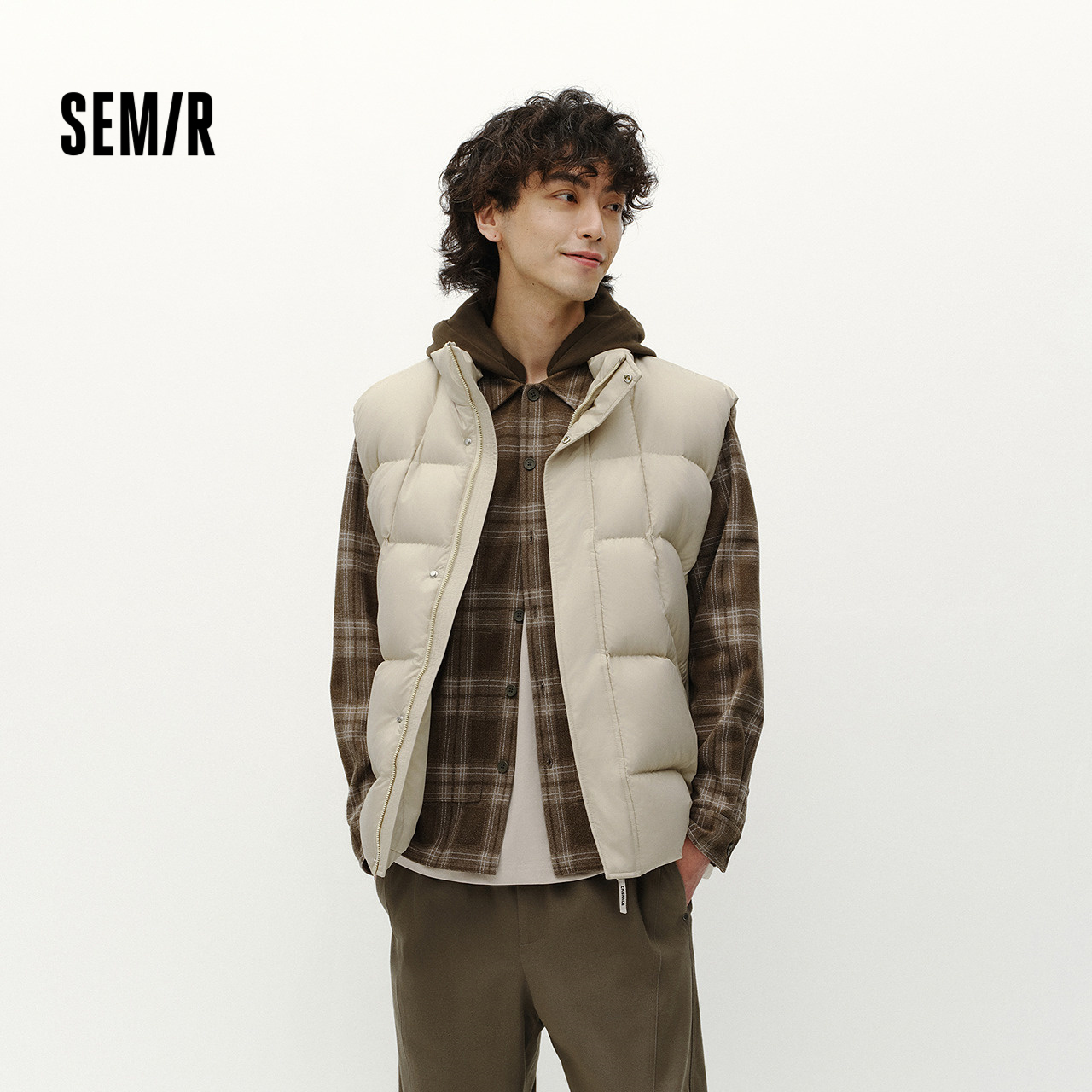 商场同款|森马羽绒马甲男冬季90绒子防泼水2025新款情侣外套内搭 - 图0