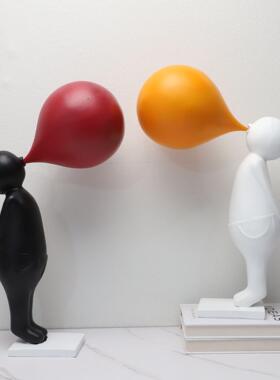 北欧树脂人物摆件样板房电视柜卧室书房客厅桌面家居玄关软装饰品