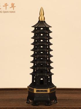 黄铜文昌塔九层十三层书房书桌装饰品黄铜工艺品摆件