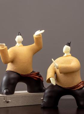 新中式创意抽象人物太极宗师个性桌面办公室装饰品电视柜家居摆件