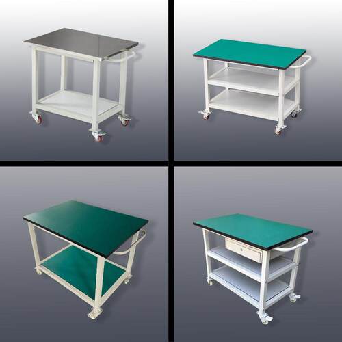 防静电双层小推车带抽屉周转车多功能工具车分拣移动手推车工作台 - 图1