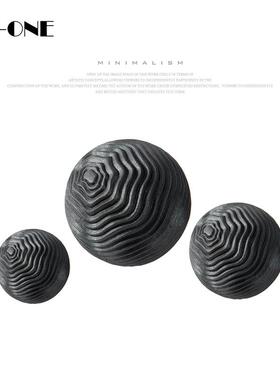 创意几何玻璃陶瓷圆球托盘内装饰品样板房书房柜子内摆件