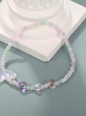 Colorful butterfly crystal bracelet彩色蝴蝶水晶手炼闺蜜手饰