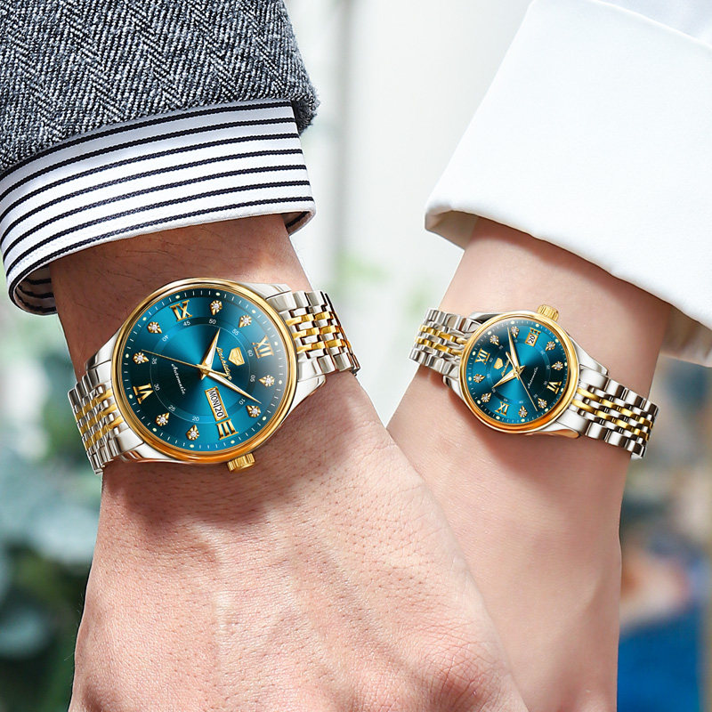 瑞士认证正品1314情侣一对机械表 金仕盾德旺鑫国产腕表