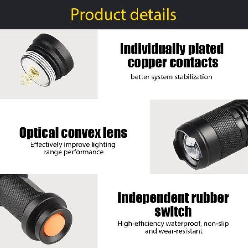 Portable Aluminum Q5 Mini Torch Light High Power Handheld-图1