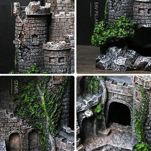 Simulate Retro Castle Pet Hiding Resin Decoration for - 图1