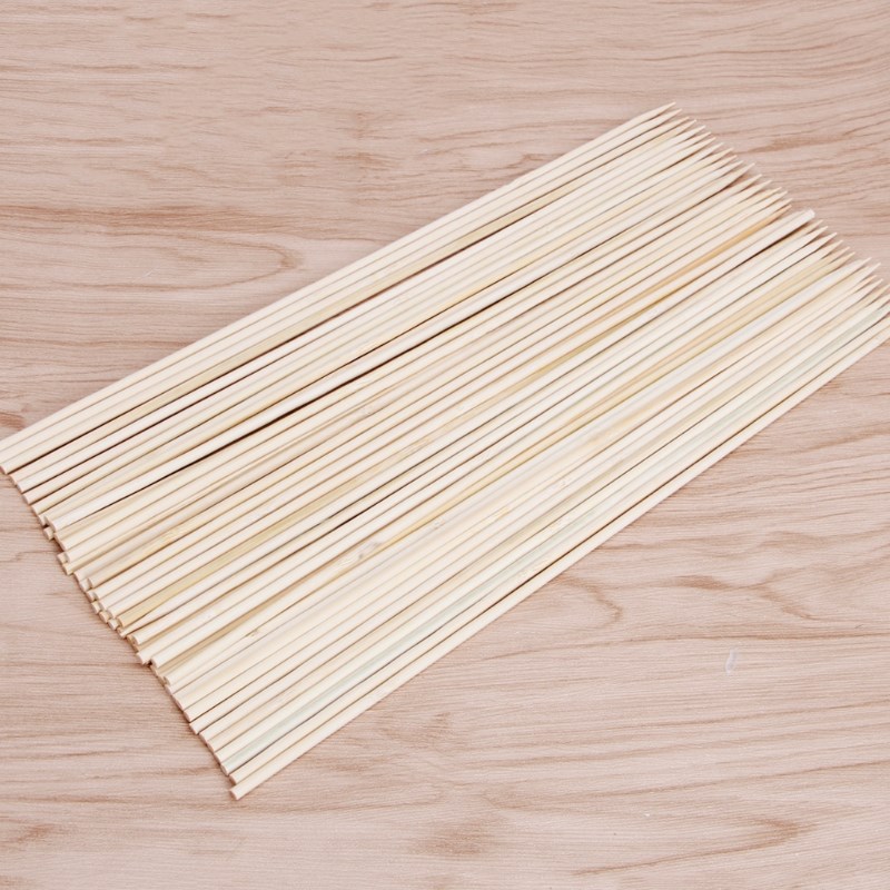 50Pcs Long Bamboo Skewers Wooden Sticks BBQ Barbecue Shish K - 图1