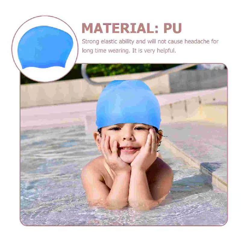 Swimming Swim Cap Caps Hat Kids For Hair Hats Long Silicone - 图3