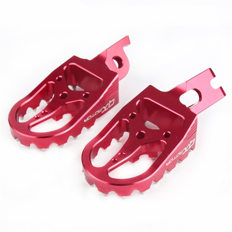 Red CNC Billet MX Foot Pegs Rests Pedals Footpegs For Honda - 图2