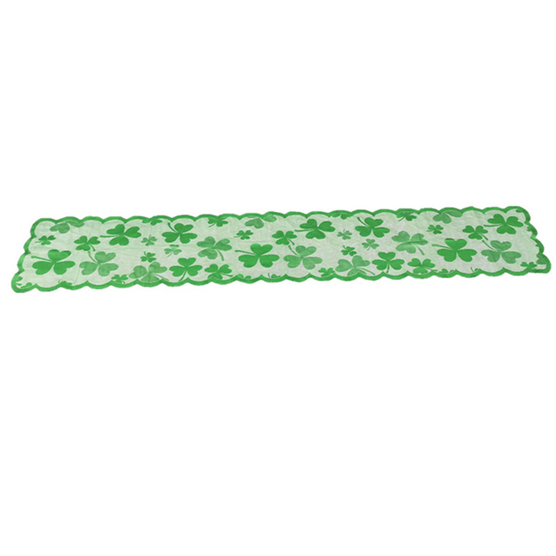 St. Patrick's Day Lace Table Runner Green Irish Clov - 图2