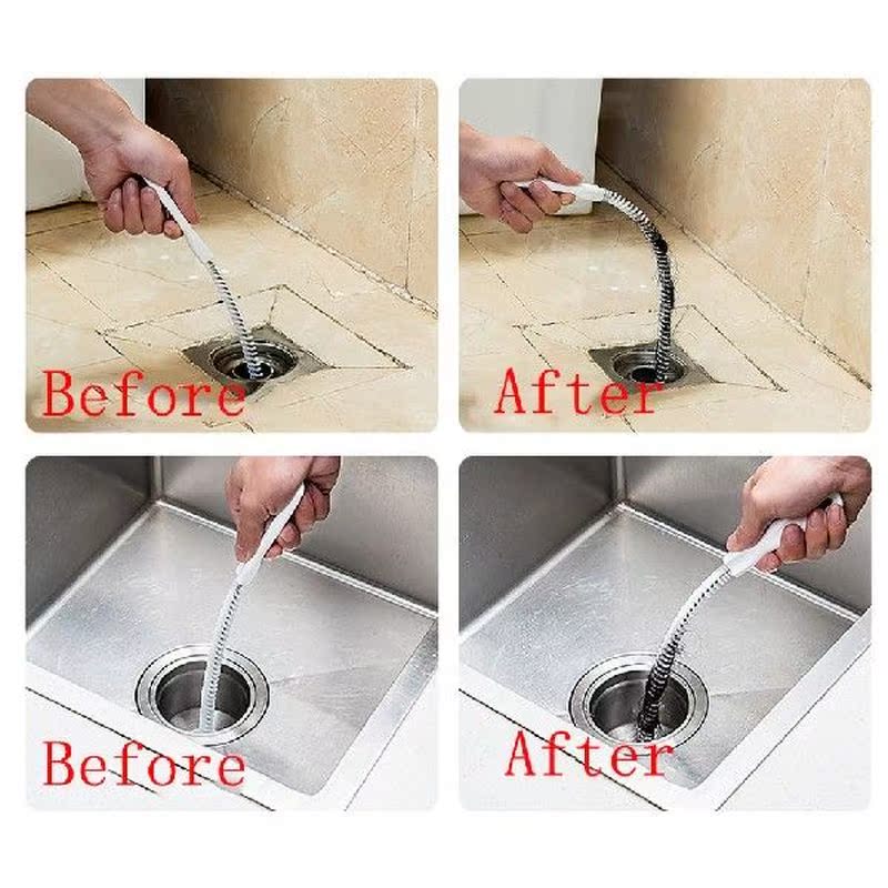 Pipe Dredging Brush Bathroom Hair Sewer Sink Cleaning tools-图3