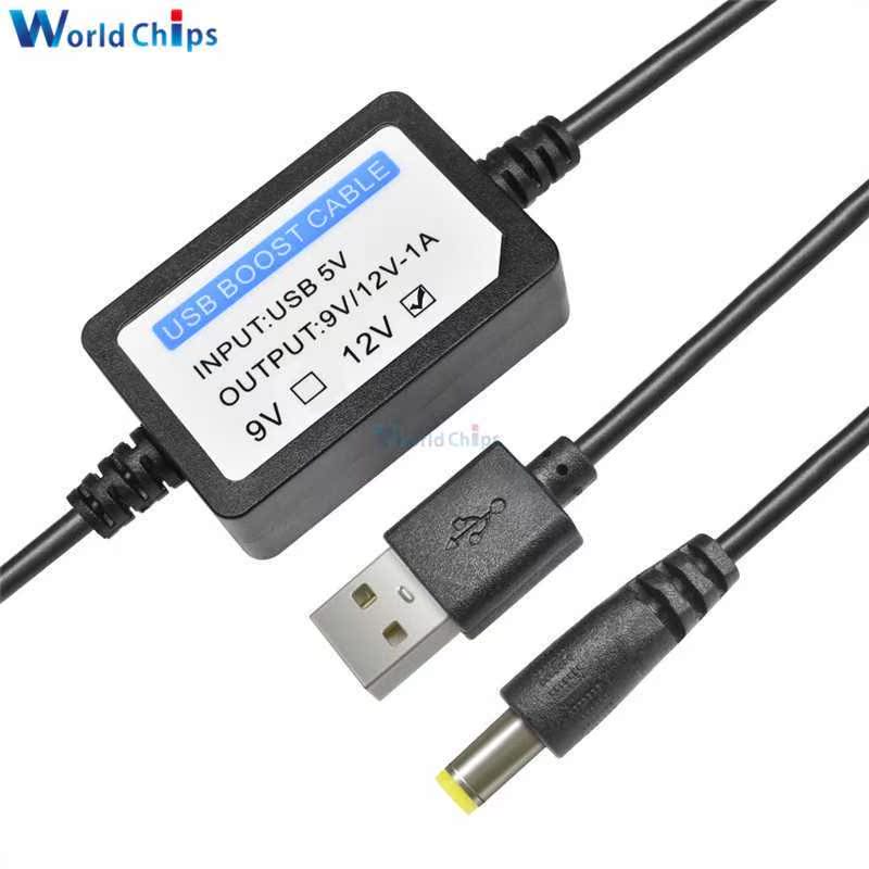 USB Charge Power Boost Cable DC 5V to 9V/12V 1A 2.1x5.5mm St-图0