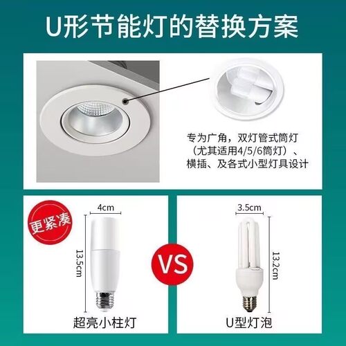 led圆柱形灯泡超亮节能家用E27筒灯球泡吊灯护眼照明大螺口白光源 - 图2