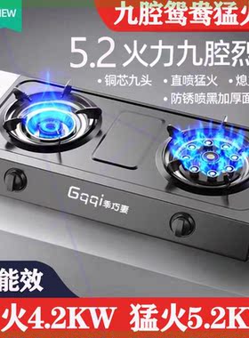 德国煤气灶台式家用双灶九腔猛火燃气灶液化气炉节能天然气灶