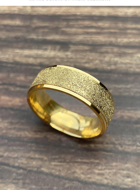 钛钢男士戒指个性时尚简约磨砂食指单身戒指霸气尾戒潮男免费刻字