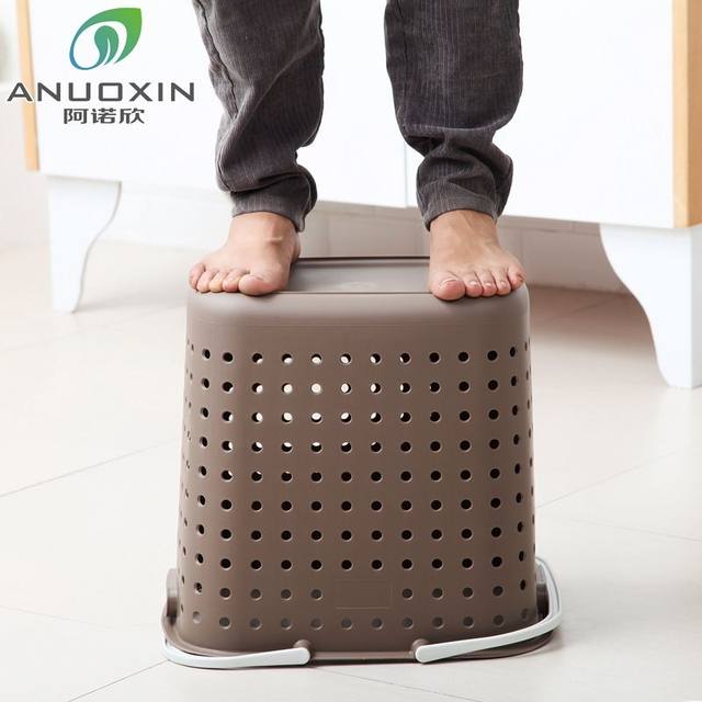 Dirty clothes basket plastic laundry basket clothes bathroom clothes storage basket frame blue lock bucket basket household use