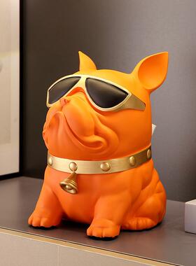 创意法斗纸巾盒客厅现代轻奢高档个性狗抽纸盒家用茶几上艺术摆件