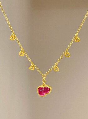 新款时尚新中式粉红色小葫芦颈项