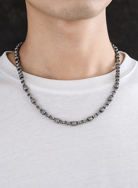 六字真言回字纹项链男士百搭复古