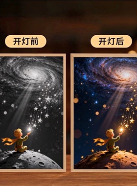 小王子星月治愈系床头氛围灯画