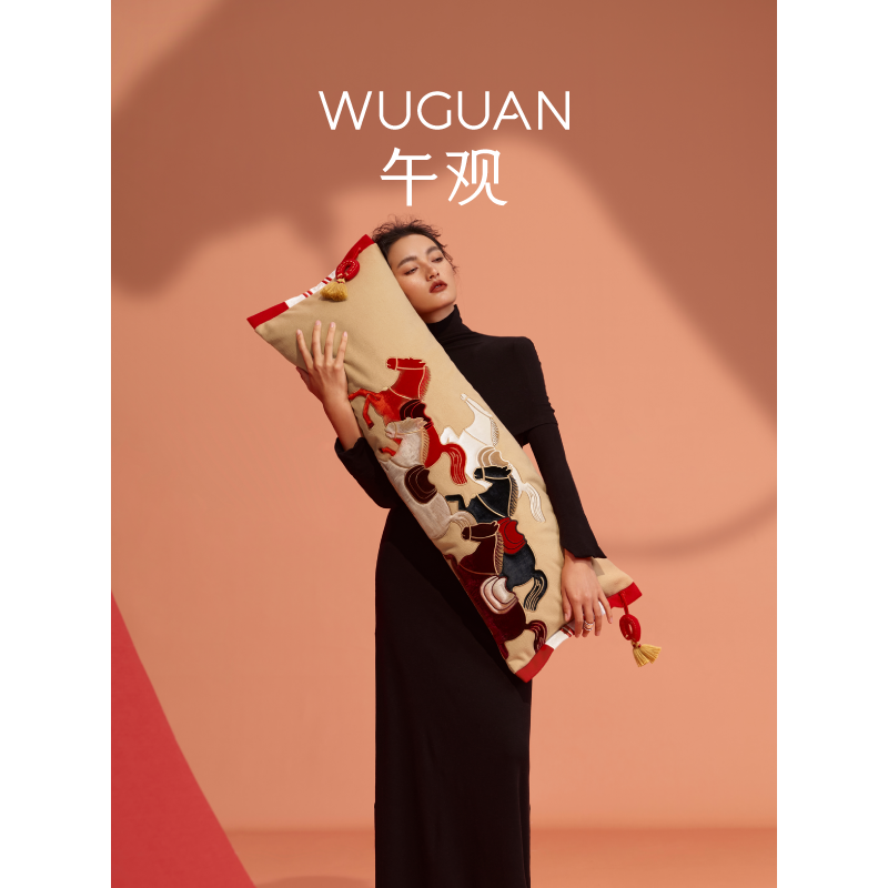 午观『驭冬』抱枕卧室软包床头靠枕马年家居沙发创意长条腰靠垫,淘宝优惠券,粉丝福利购,淘宝优惠卷