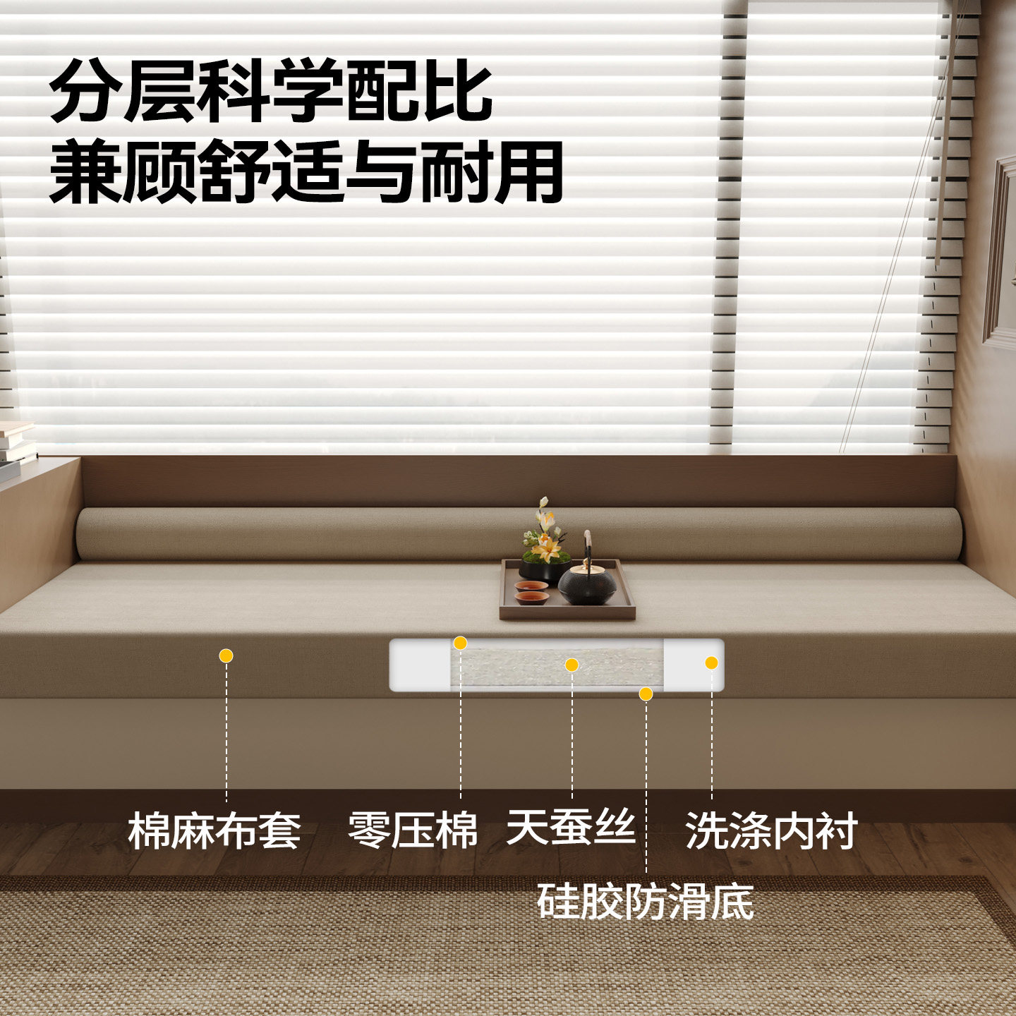 可拆洗中古风飘窗垫带垂边窗台垫子四季通用耐暴晒主卧阳台垫定制,淘宝优惠券,粉丝福利购,淘宝优惠卷