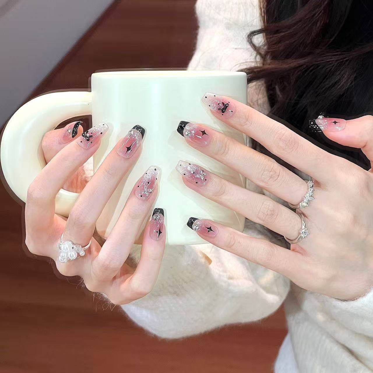 艺人法式猫眼显白秋冬款手工美甲贴片短款2025新款高级感指甲贴片,淘宝优惠券,粉丝福利购,淘宝优惠卷