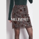 MELINDA LI Huoshu Yinhua French retro sequin embroidered denim splicing mesh hip-covering straight skirt