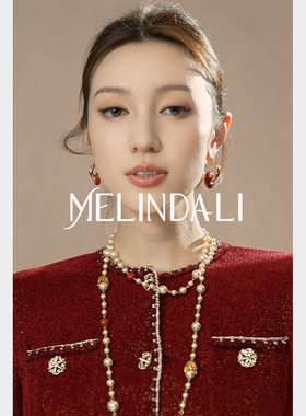 MELINDA LI法式复古铜镀18K金925银针双圈耳环