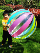 2024 new translucent striped inflatable beach ball grass oversize Balloon Children Water Toy Handmade Ball