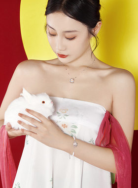 银复古国风玉髓祥云平安锁转运