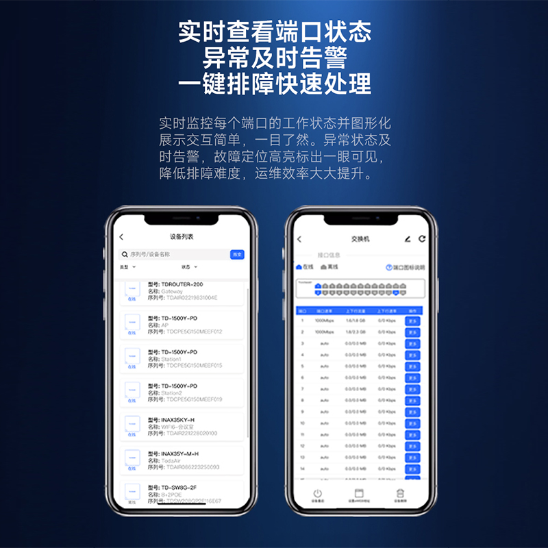 Todaair 百兆千兆多端口POE轻管理型交换机易网管实时远程监控端口监测企业级网络分线器