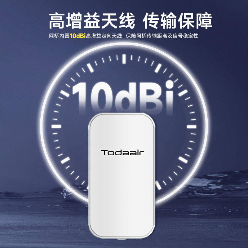 Toddair 2.4G/5.8G无线网桥免调试一键配对点对点500米网桥 DC/POE双供电工程电梯监控塔吊专用 - 图3