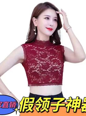 2026新款假领子蕾丝百搭春秋高端衣领娃娃领花边半高领衬衣内搭