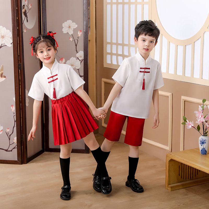 六一儿童合唱服幼儿园园服中国风中小学生诗歌朗诵比赛运动会班服