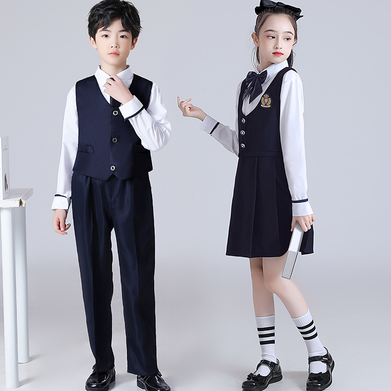 中小学生大合唱毕业照班服儿童表演服英伦风校服诗歌朗诵演出服装