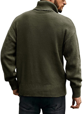 Fall/Winter Turtleneck Sweater Men's Solid Color Kni