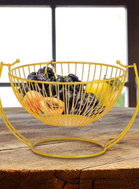 Golden Fruit Basket Modern Wire Fruit Bowl Fruit Serving