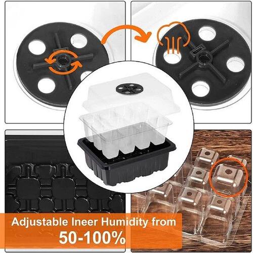 5 Pack Seed Trays Seeding Starter Kits With Humidity Domes - 图0