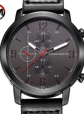 男士皮带石英大腕表Men's waterproof belt Watch棕色时