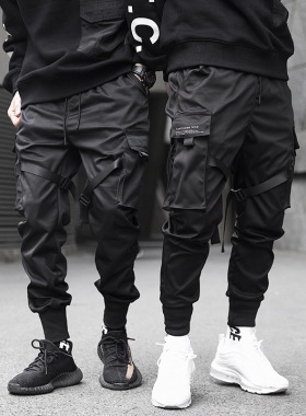 Men Ankle Banded Pants Male Tide Brand Function Tactic Para