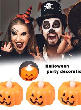 12pcs Pumpkin Candle Light Halloween Decoration Lantern
