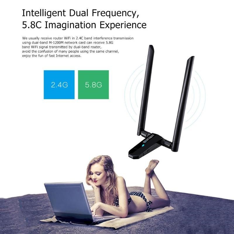 M-1200M/M-600P USB 3.0 WiFi Adapter 1200Mbps Dual Band 2.4GH - 图2