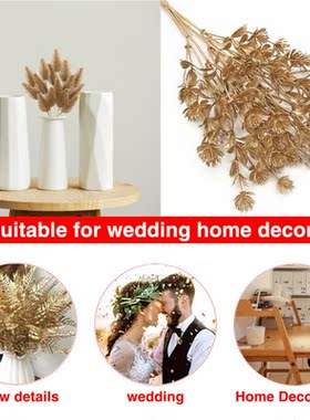 Artificial Fake Leaves Gold Silver Plastic Simulation Plants